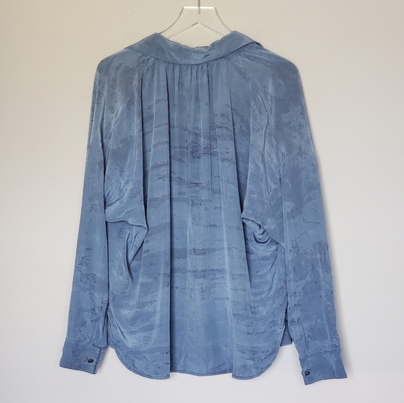 Gypsy 05 100% Silk Boho Tie Dye Tunic Top Blue Oversized Lagenlook Size Small - Picture 3 of 12